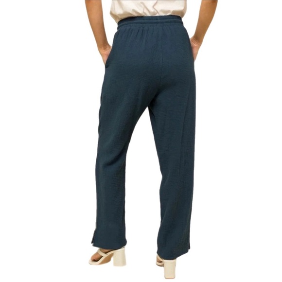 2-Piece Navy Cotton Top & Boho Pants Set - Picture 4 of 5